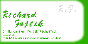 richard fojtik business card